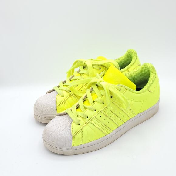 Adidas Superstar Semi Frozen Yellow Neon men's size 5 - Picture 1 of 9